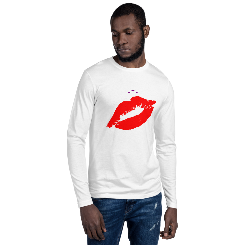 Kiss Me | Red On White Long Sleeve