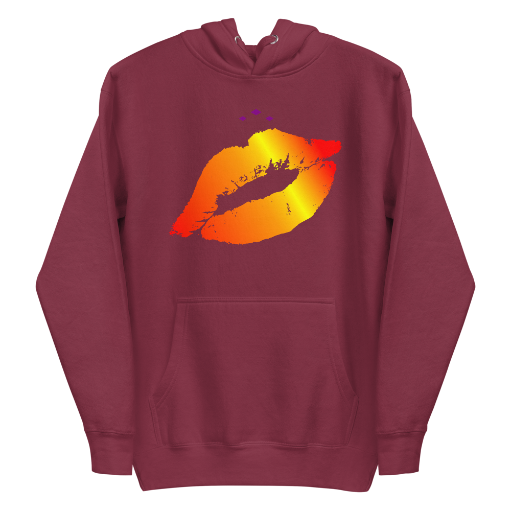 Kiss Me | Fire On Maroon Hoodie