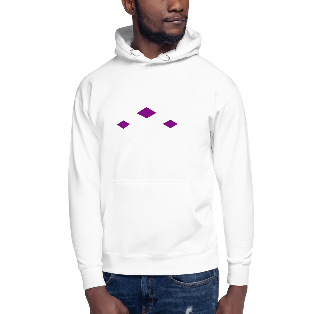 We Are Here | Purple On White Hoodie