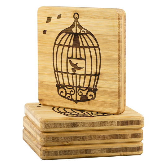 Uncaged | Etched On Bamboo Coaster