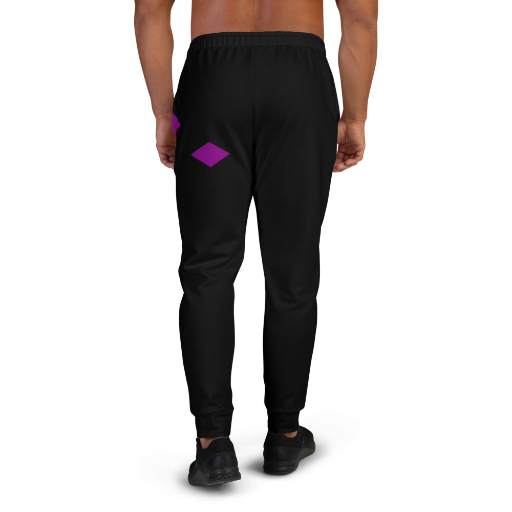 We Are Here | Purple On Black Joggers