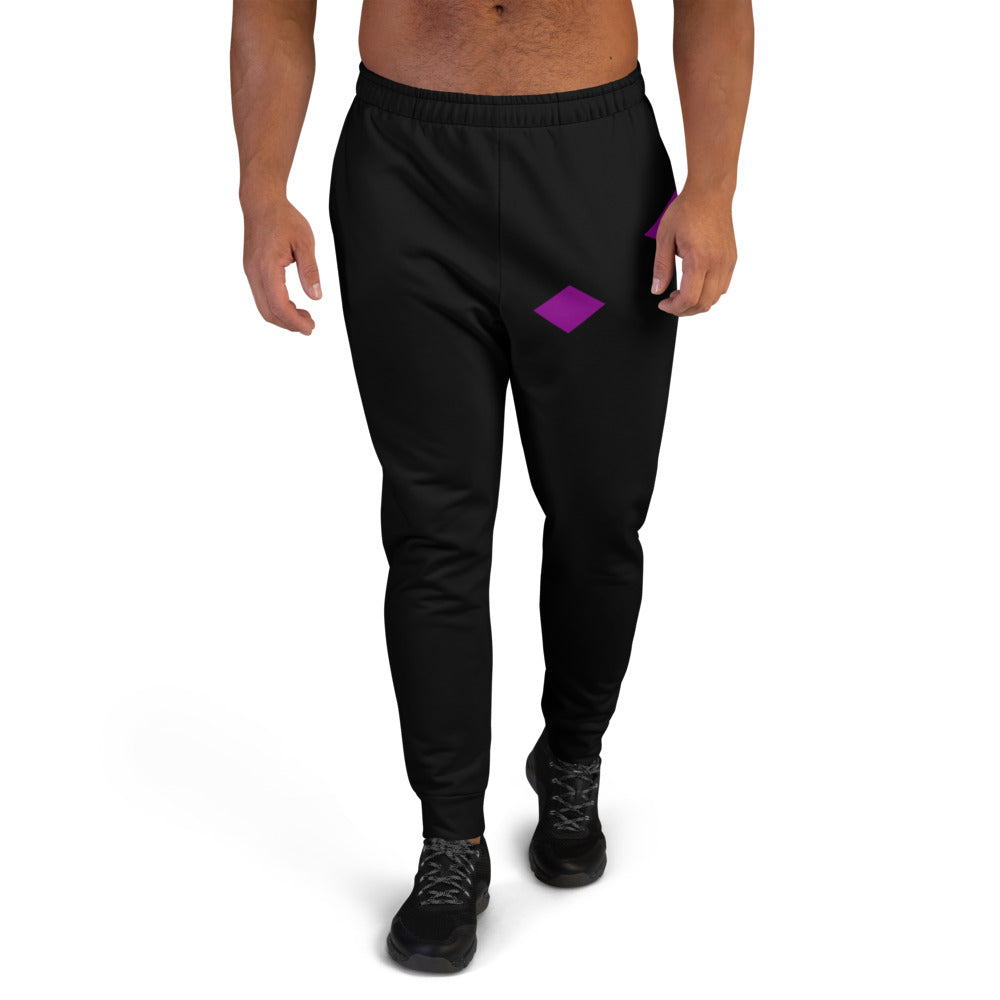 We Are Here | Purple On Black Joggers