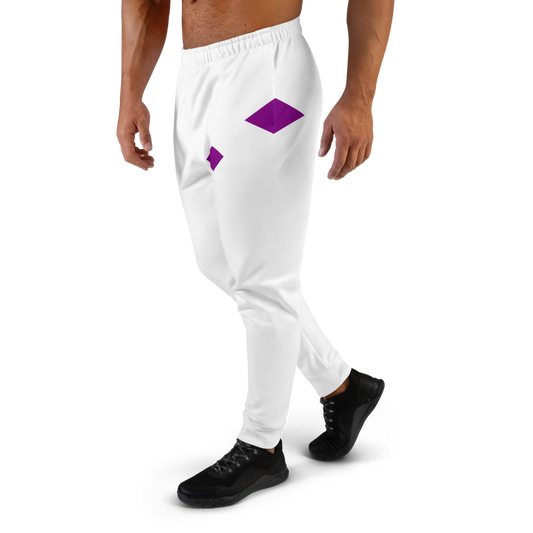 We Are Here | Purple On White Joggers