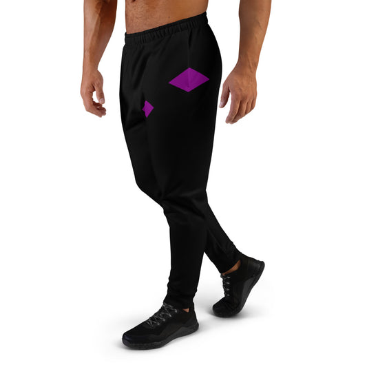 We Are Here | Purple On Black Joggers