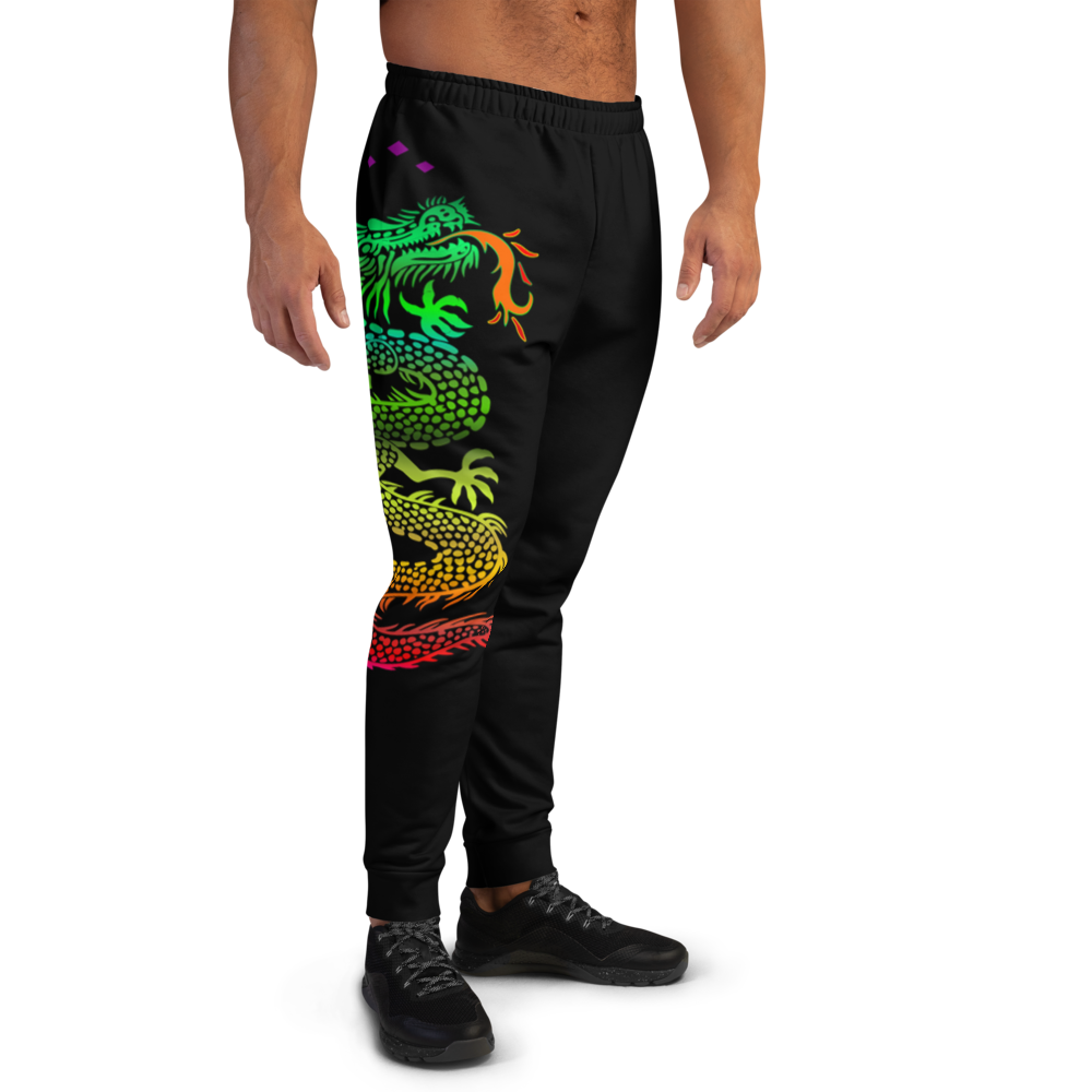 Dragon | Colors On Black Joggers