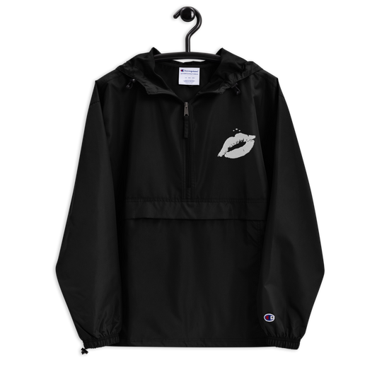 Kiss Me | White on Black Champion Jacket