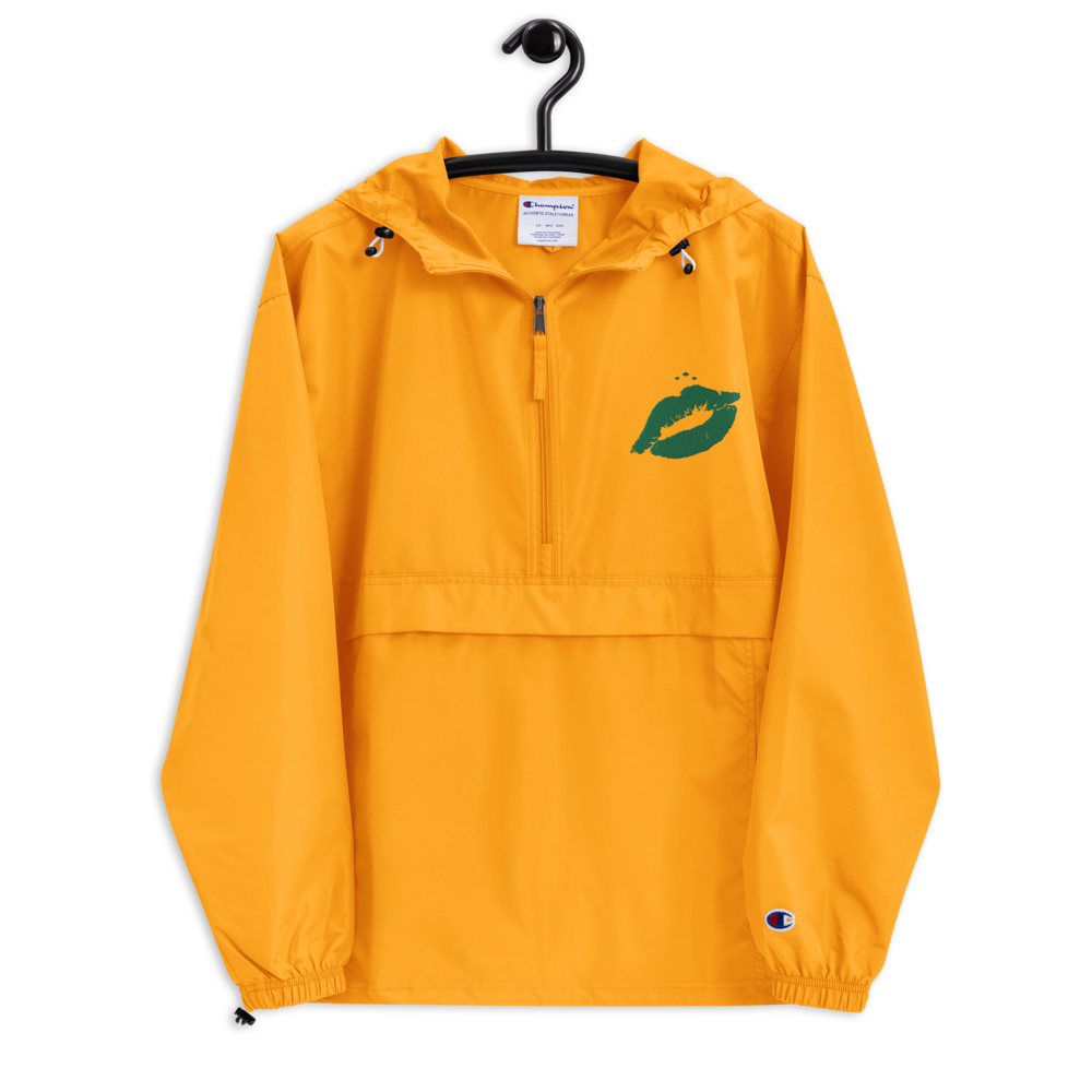 Kiss Me | Green on Orange Champion Jacket