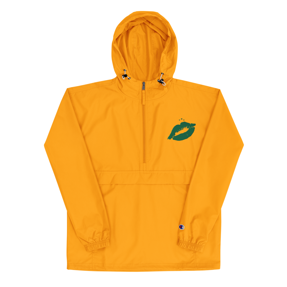 Kiss Me | Green on Orange Champion Jacket