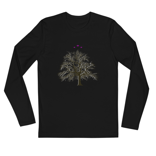 Tree's Light | White On Black Long Sleeve