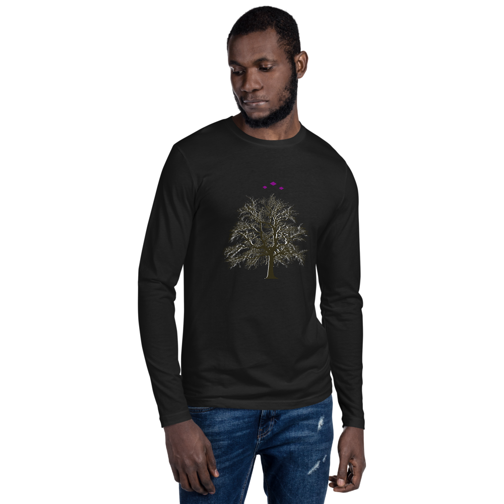 Tree's Light | White On Black Long Sleeve