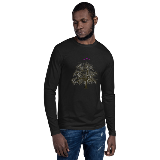 Tree's Light | White On Black Long Sleeve