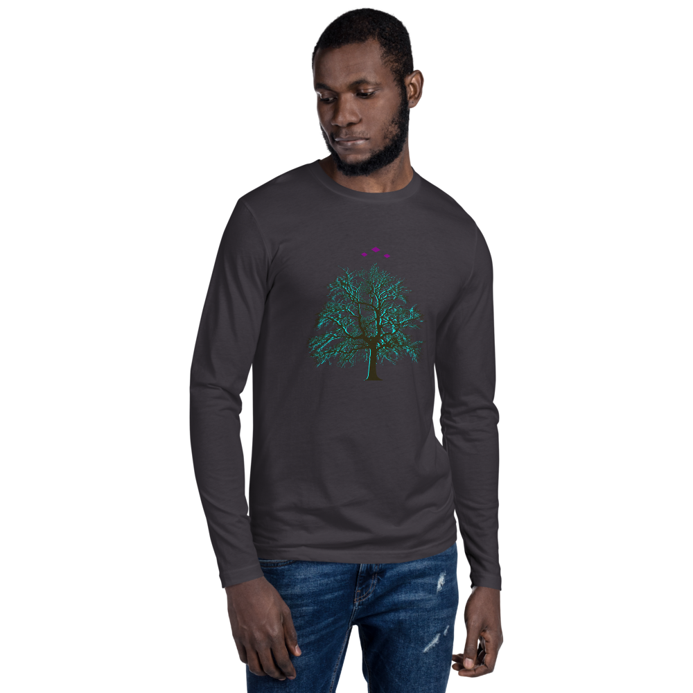 Tree's Light | Blue On Metal Long Sleeve