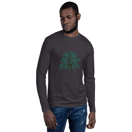 Tree's Light | Blue On Metal Long Sleeve