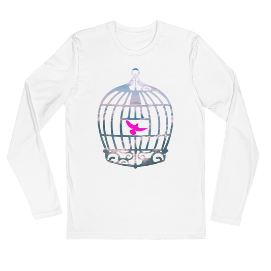 Uncaged | Pink On White Long Sleeve