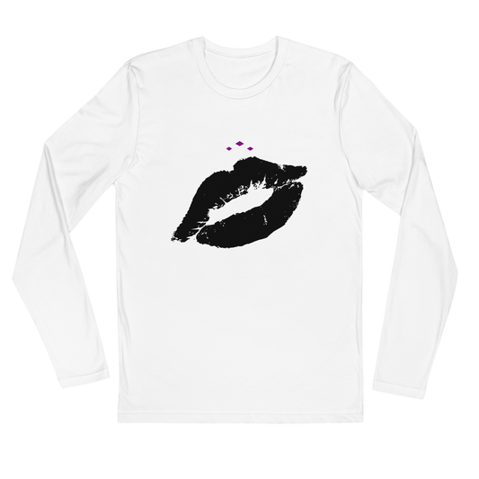 Kiss Me | Black On White Long Sleeve