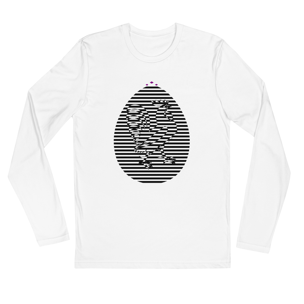 Rooster | Black On White Long Sleeve