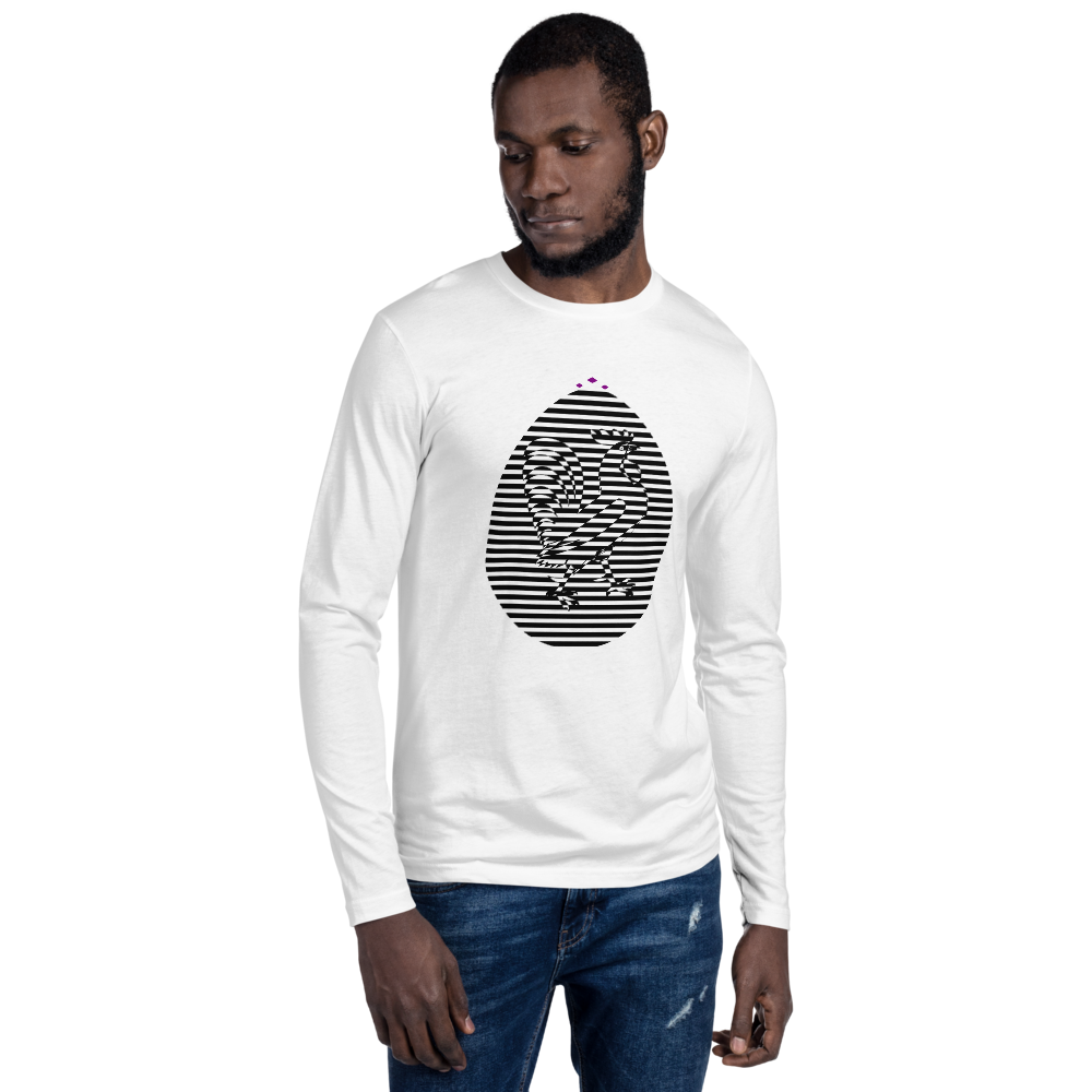 Rooster | Black On White Long Sleeve