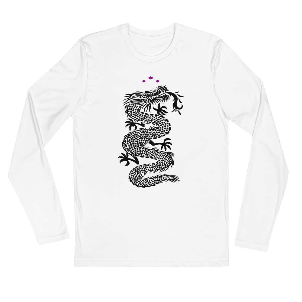 Dragon | Black On White Long Sleeve