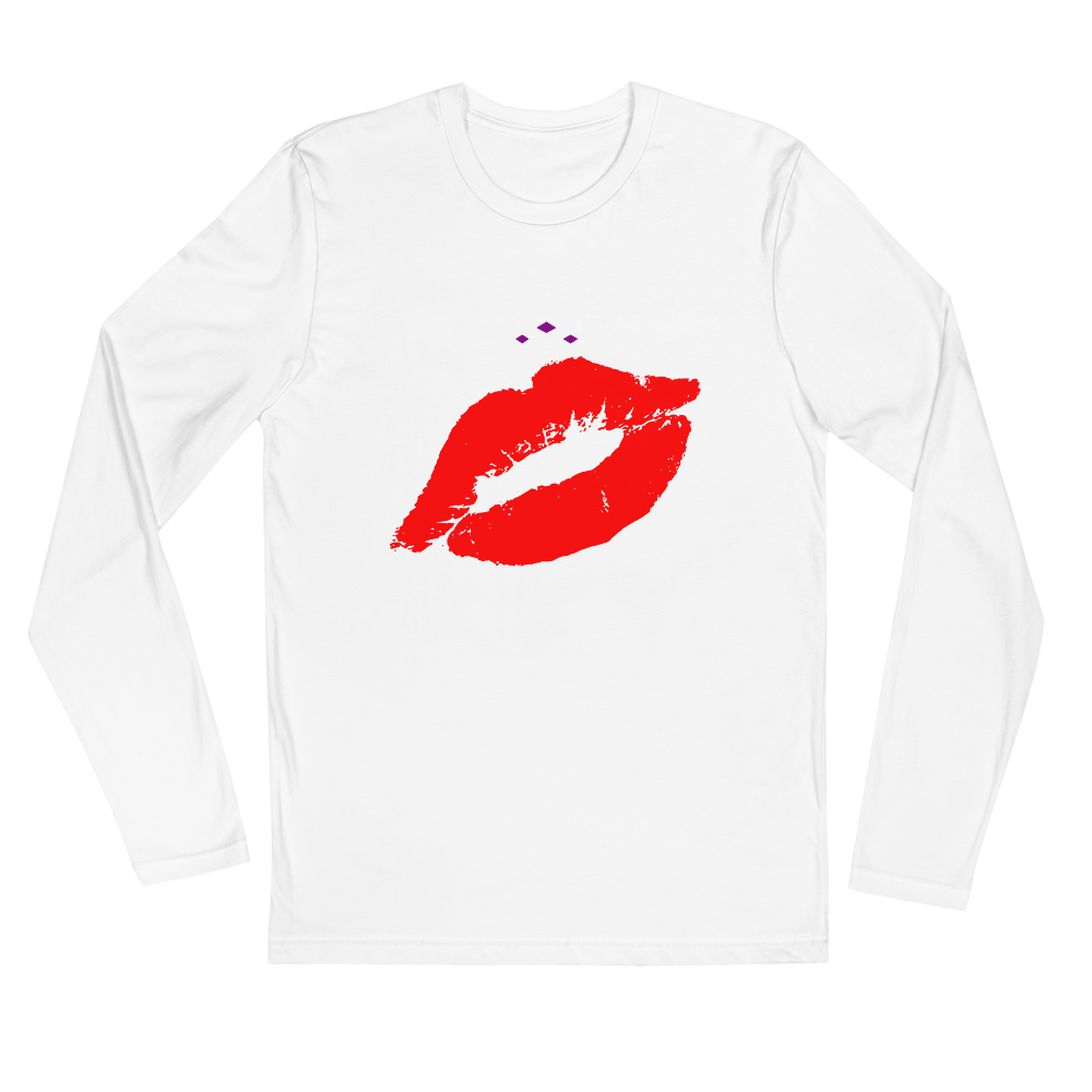 Kiss Me | Red On White Long Sleeve