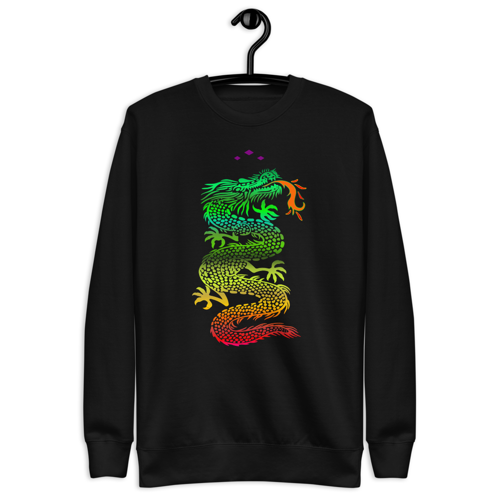 Dragon | Colors On Black Sweatshirt