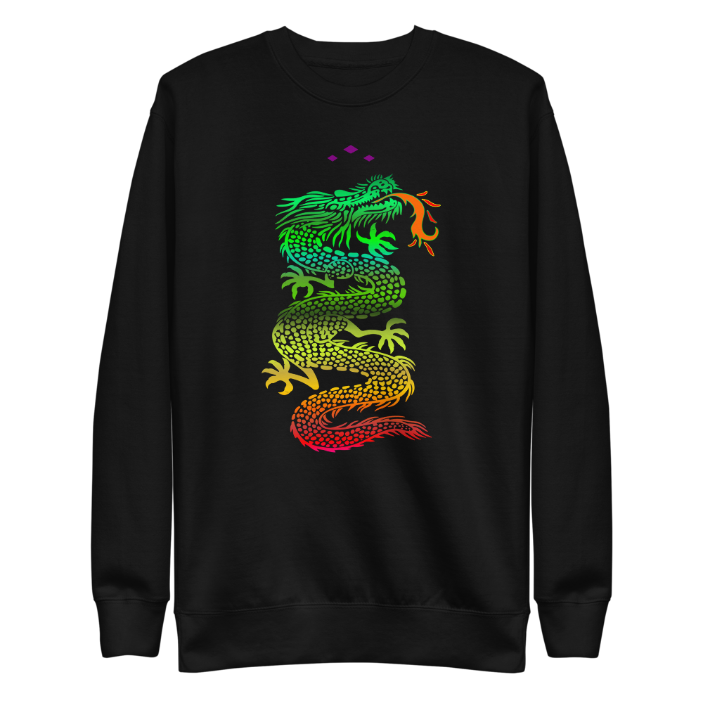 Dragon | Colors On Black Sweatshirt