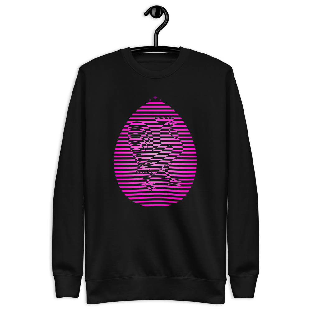 Rooster | Pink On Black Sweatshirt