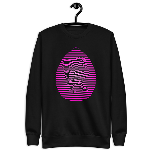 Rooster | Pink On Black Sweatshirt