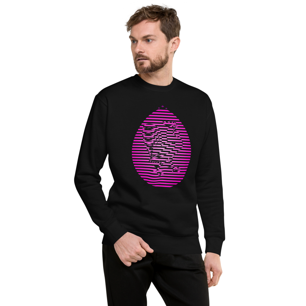 Rooster | Pink On Black Sweatshirt