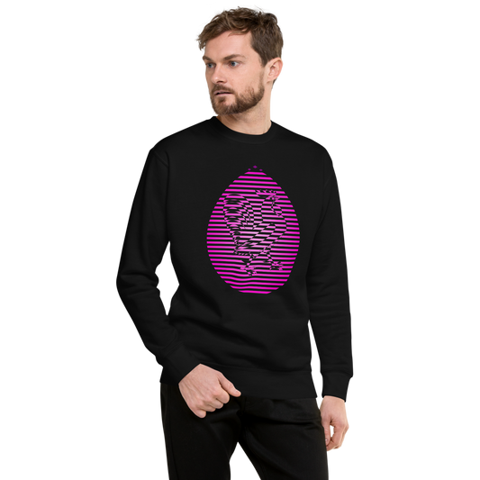 Rooster | Pink On Black Sweatshirt