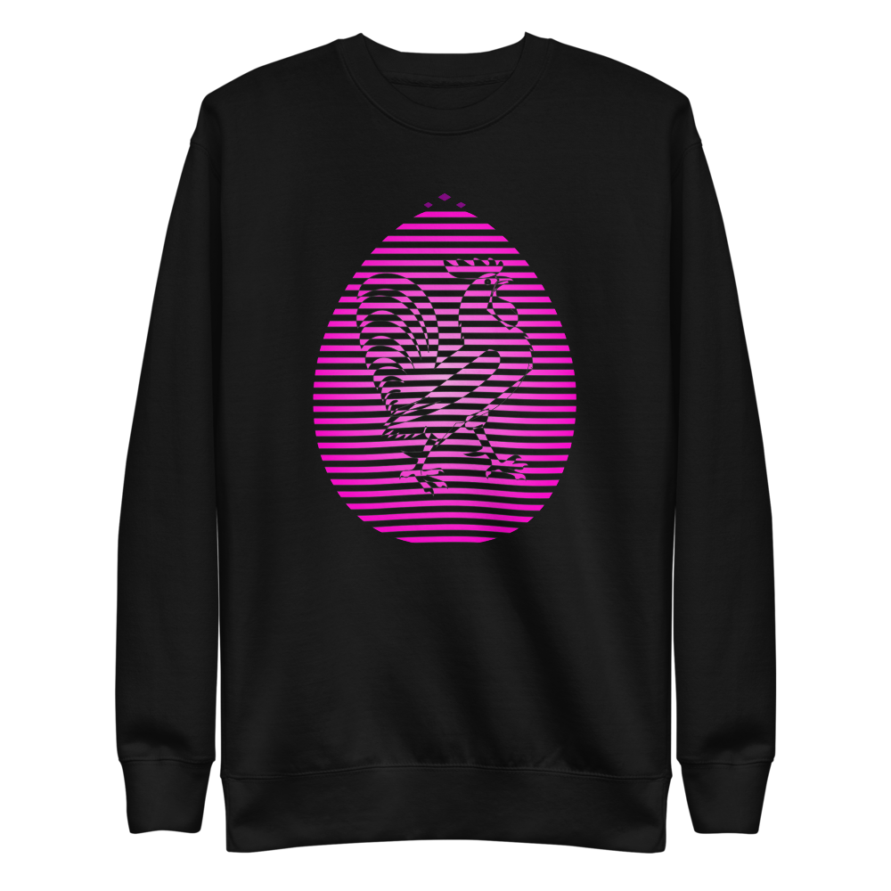 Rooster | Pink On Black Sweatshirt