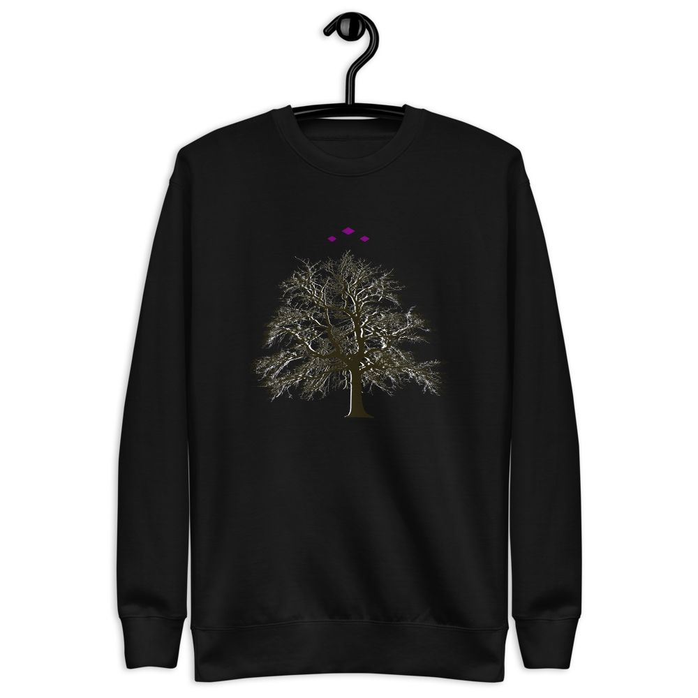 Tree's Light | White On Black Sweatshirt