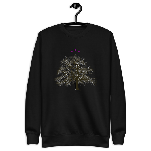 Tree's Light | White On Black Sweatshirt