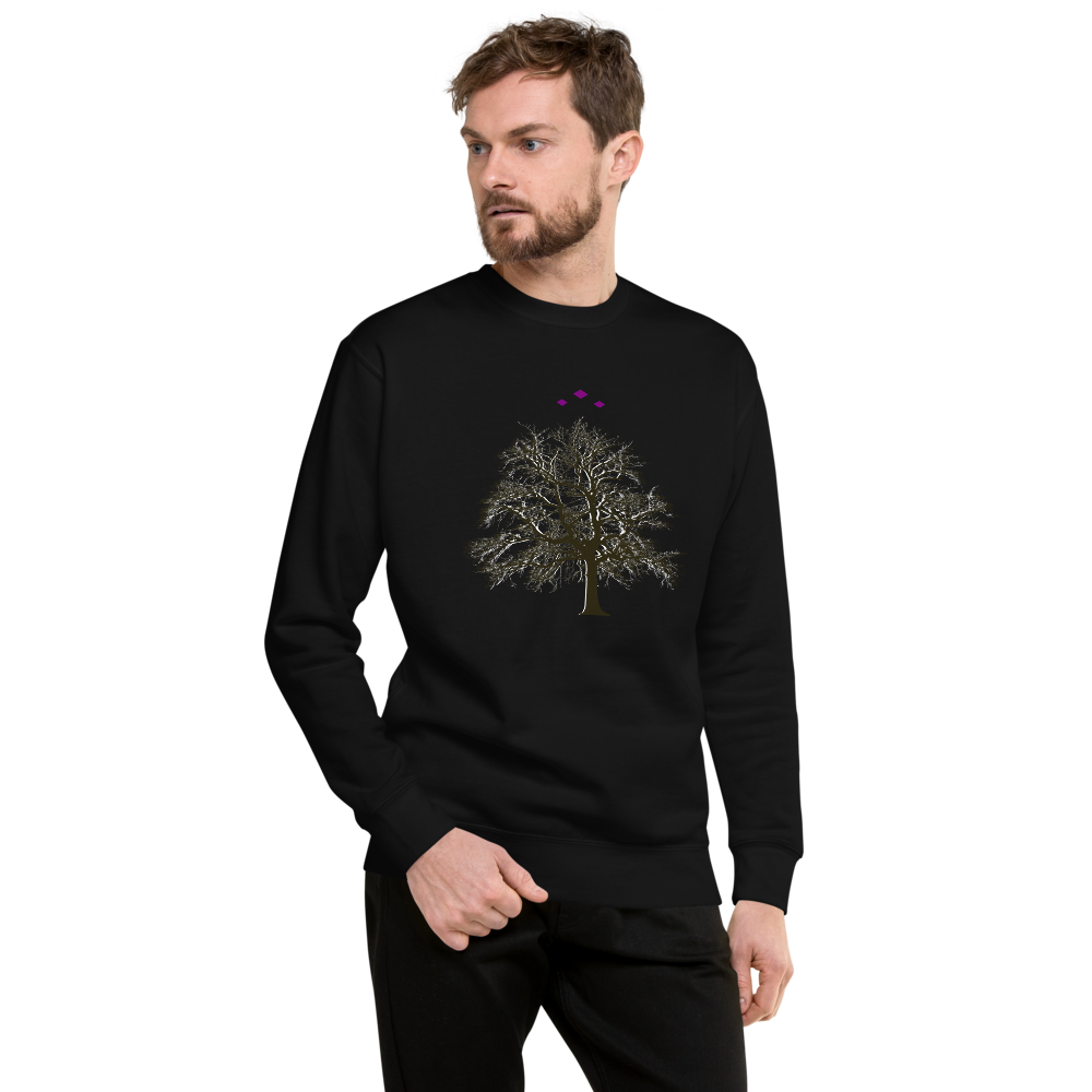 Tree's Light | White On Black Sweatshirt