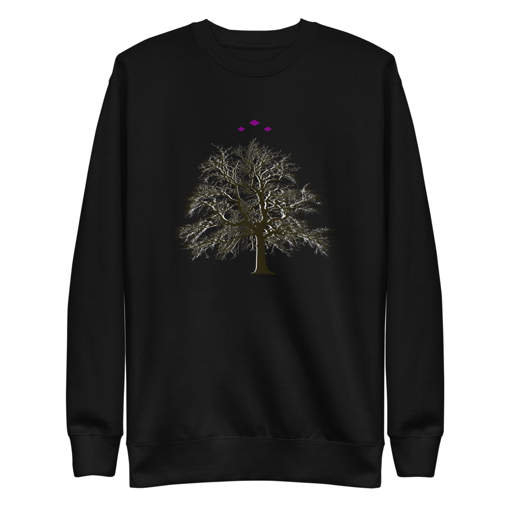 Tree's Light | White On Black Sweatshirt