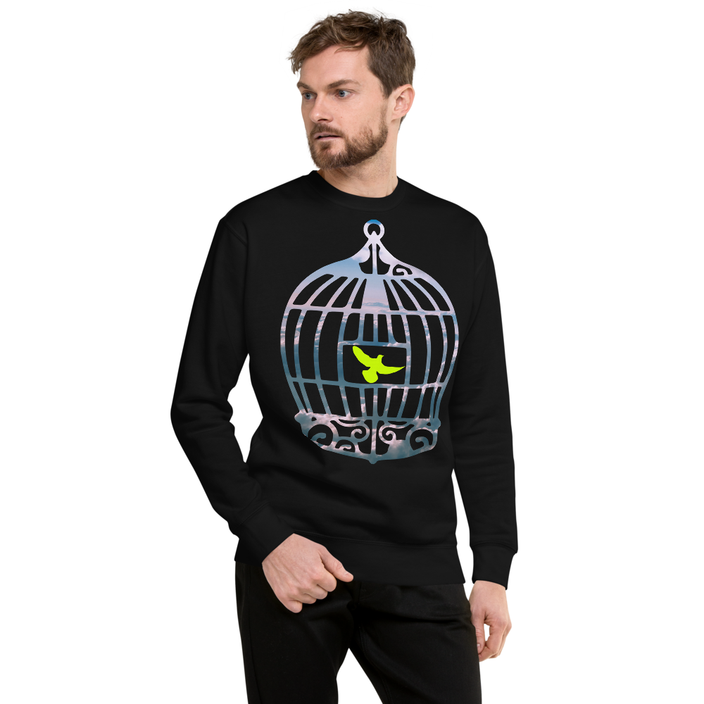 Uncaged | Green On Black Sweatshirt