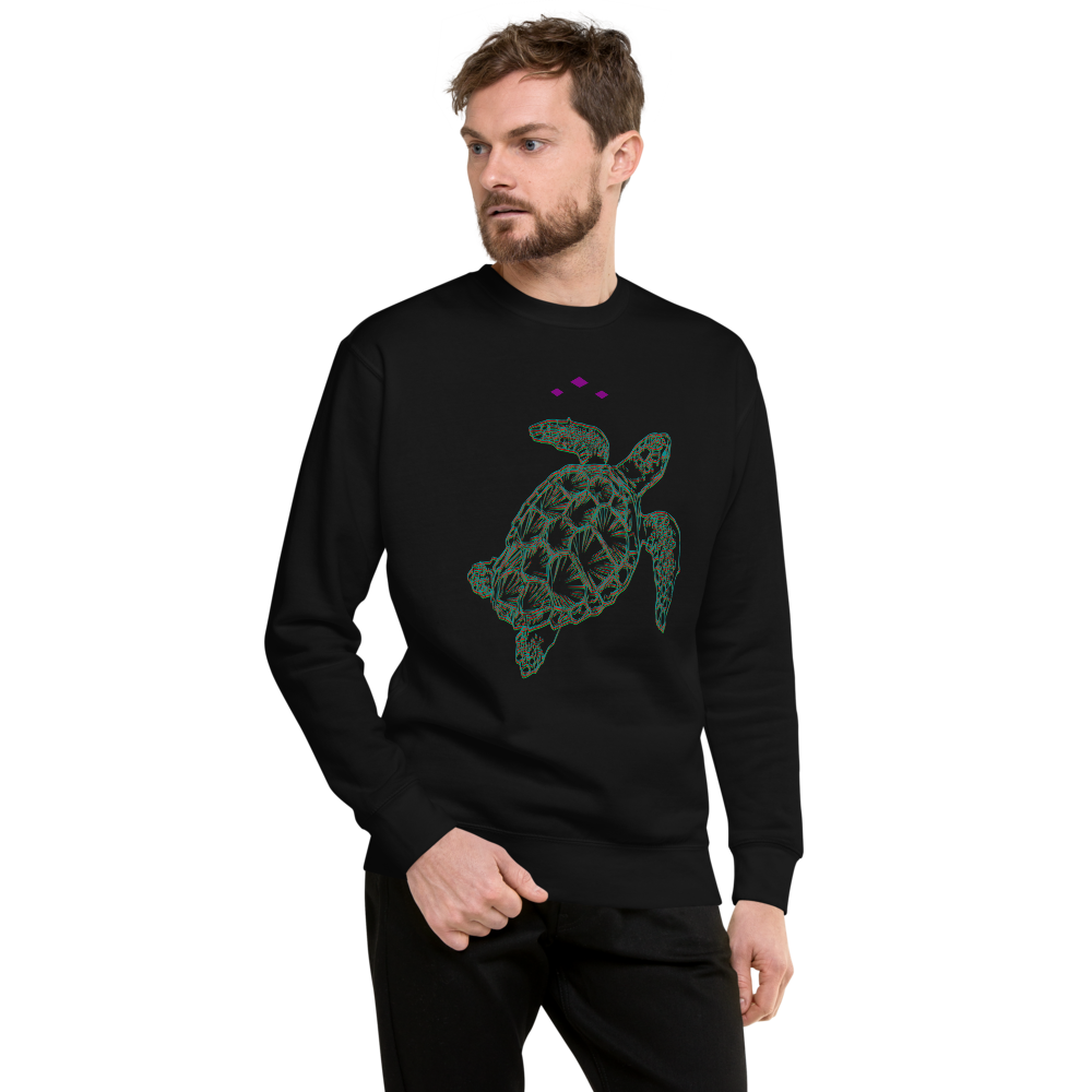 Sea Turtle | Colors On Black Sweatshirt