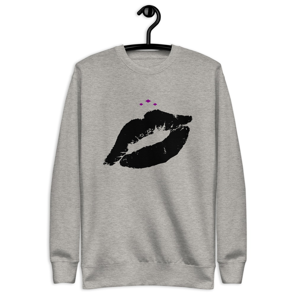 Kiss Me | Black On Grey Sweatshirt