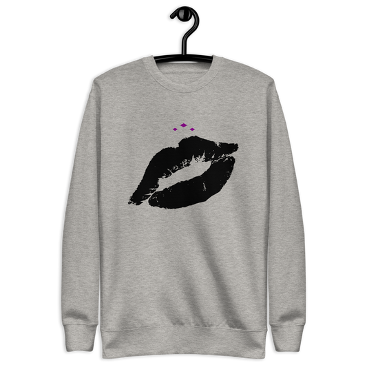 Kiss Me | Black On Grey Sweatshirt