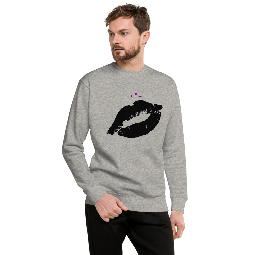 Kiss Me | Black On Grey Sweatshirt