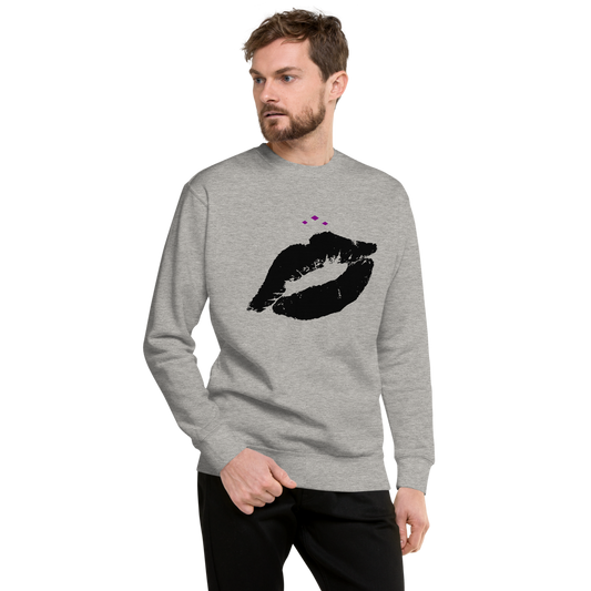 Kiss Me | Black On Grey Sweatshirt