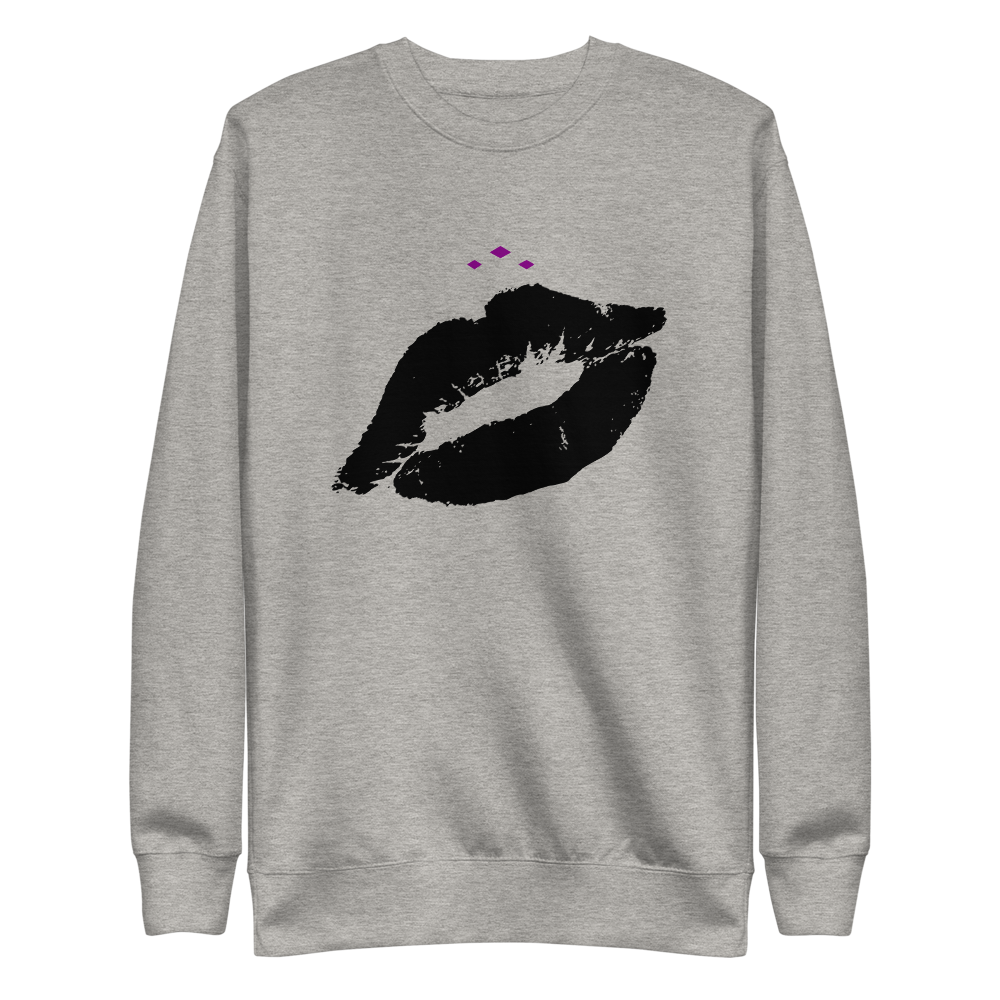 Kiss Me | Black On Grey Sweatshirt