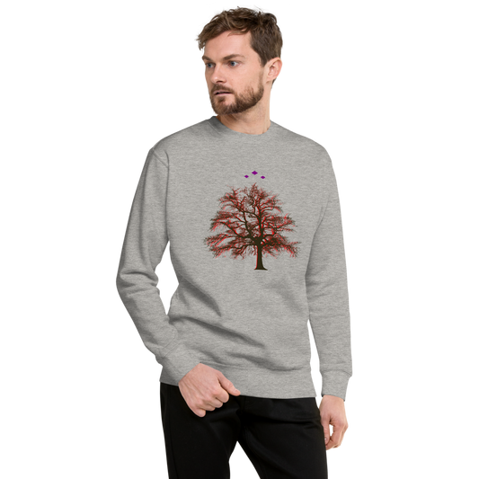 Tree's Light | Red On Grey Sweatshirt