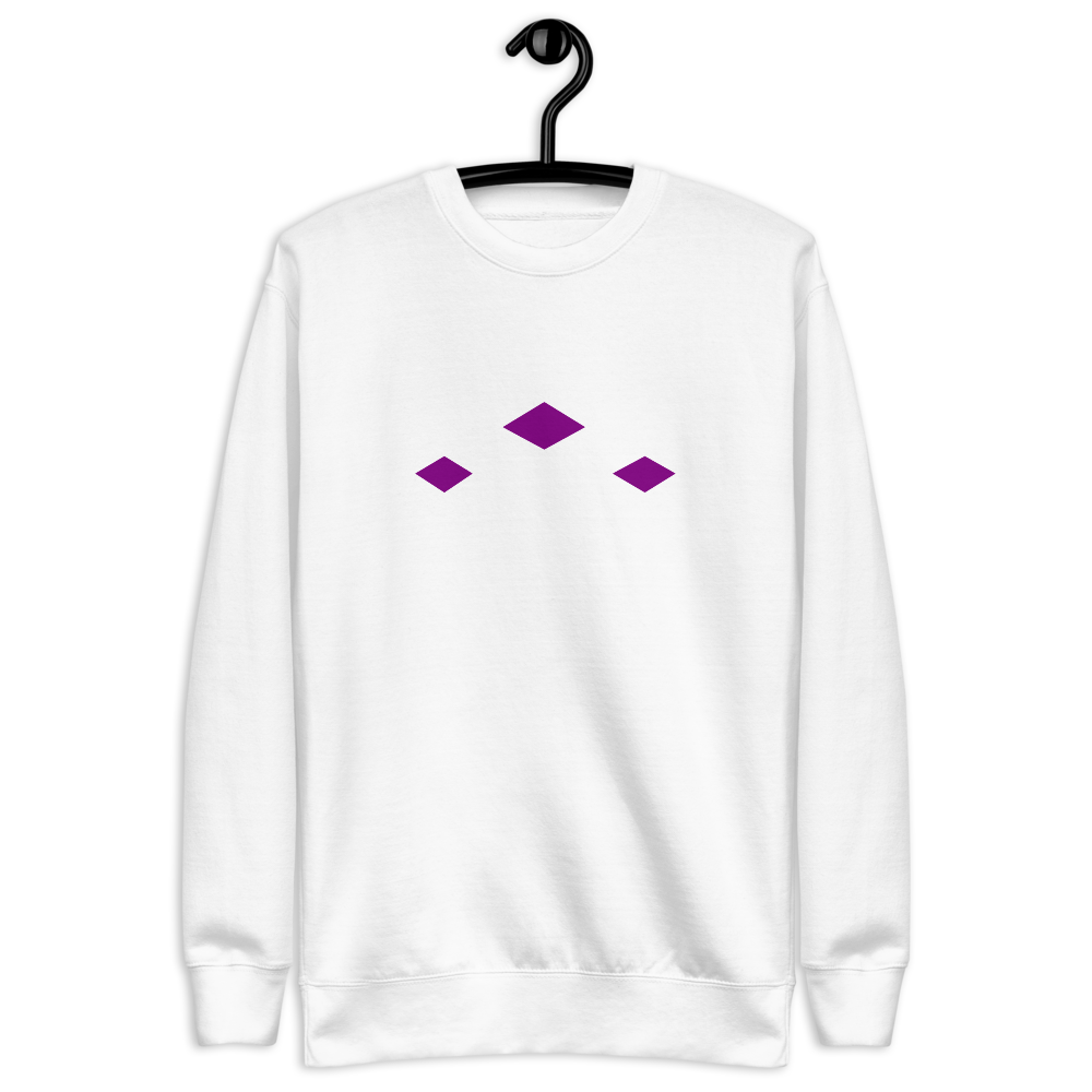 We Are Here | Purple On White Sweatshirt