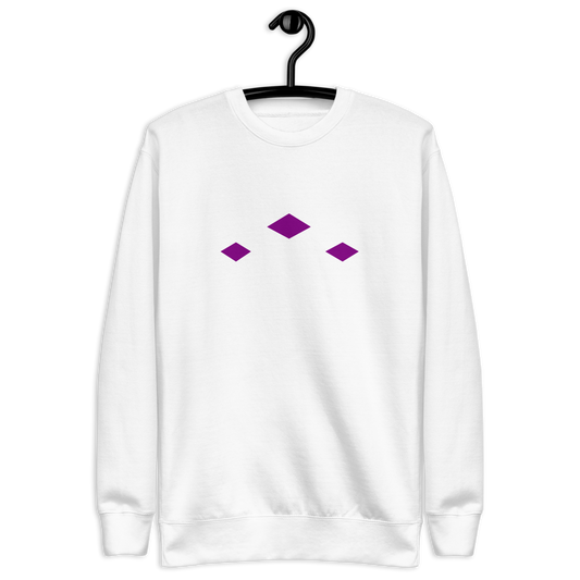 We Are Here | Purple On White Sweatshirt