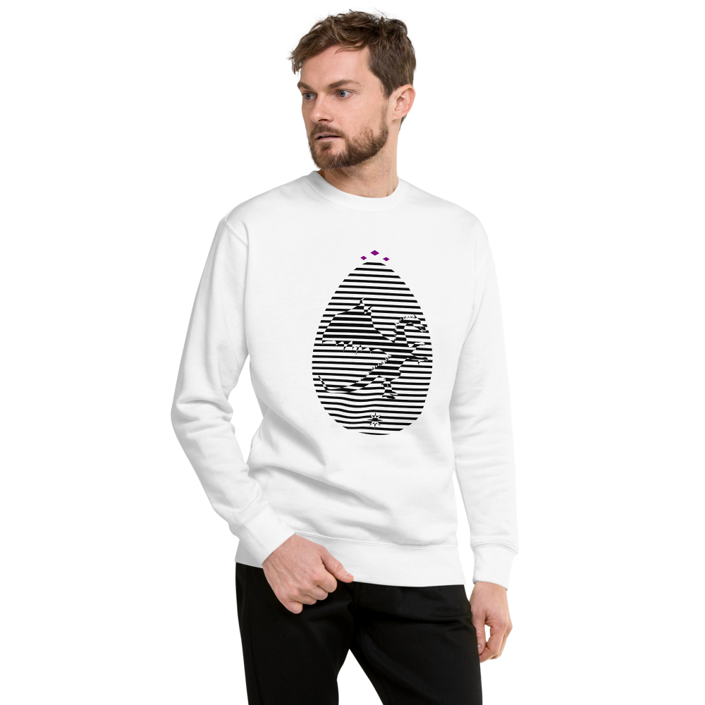 Dragon's Egg | Black On White Sweatshirt