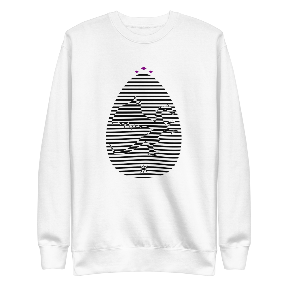 Dragon's Egg | Black On White Sweatshirt