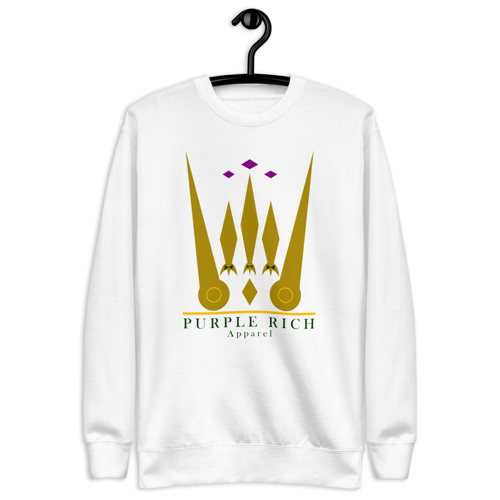 Purple Rich Apparel | Colors On White Sweatshirt