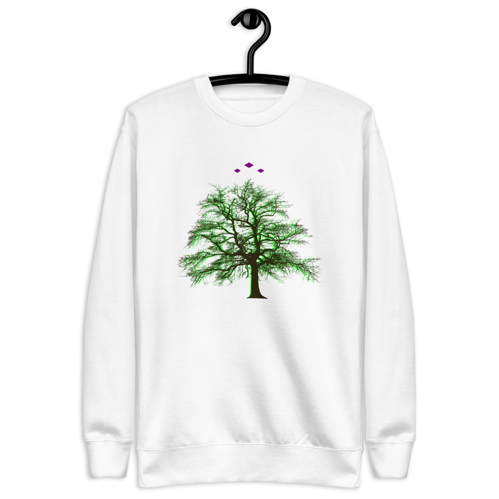 Tree's Light | Green On White Sweatshirt