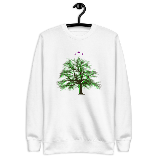 Tree's Light | Green On White Sweatshirt
