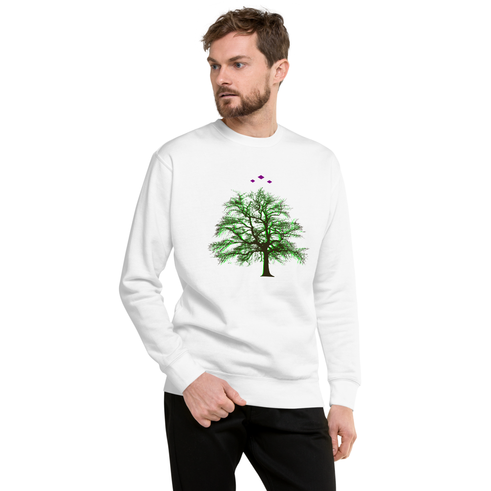 Tree's Light | Green On White Sweatshirt